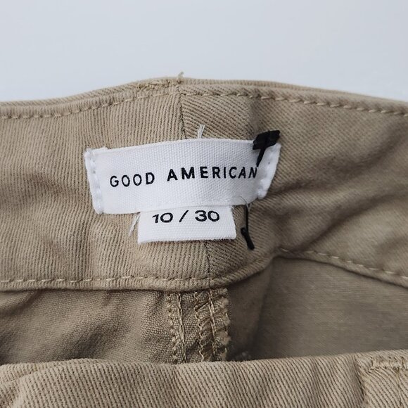 Good American Good Classic Pants Womens 10 30 Tan High Rise Stretch Casual 0210X - Picture 4 of 8